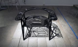Armchair made of recycled aluminum cans