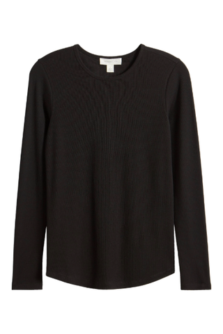 Treasure & Bond Rib Crewneck Long Sleeve Top (Was $39) 