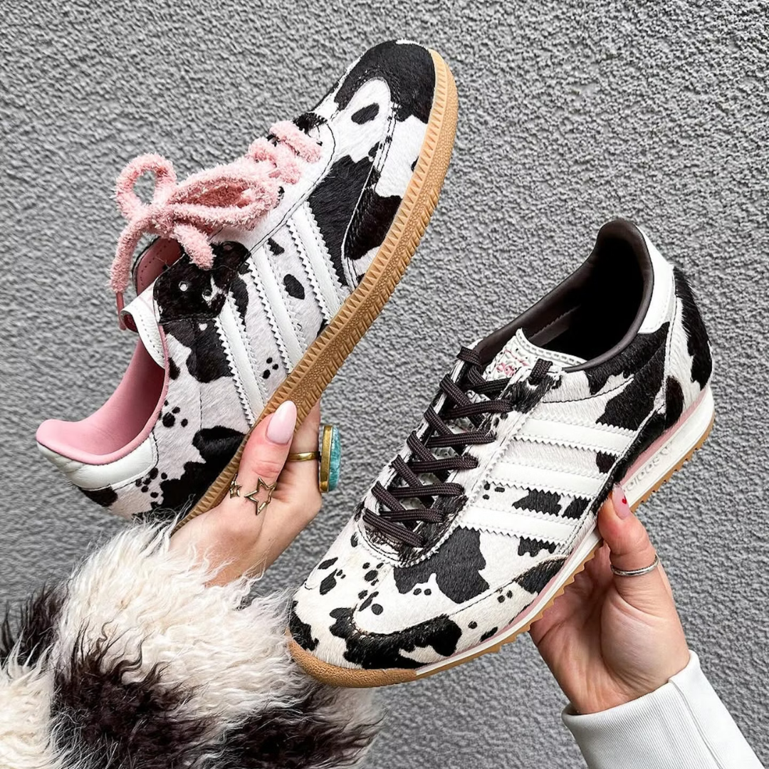 Like everyone else, I'm obsessed with these Adidas cow print trainers