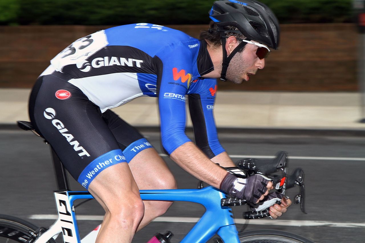 Chase Goldstein (CRCA/the Weather Channel/ Giant Cycling Team initiates an early move.