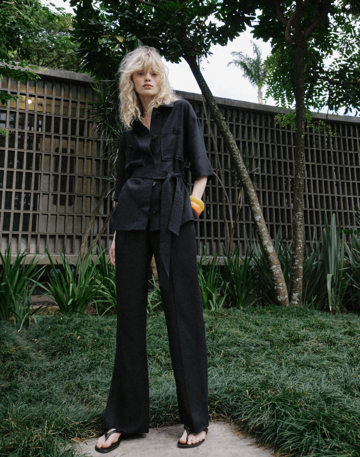 ZARA, Linen Blend Safari Jacket