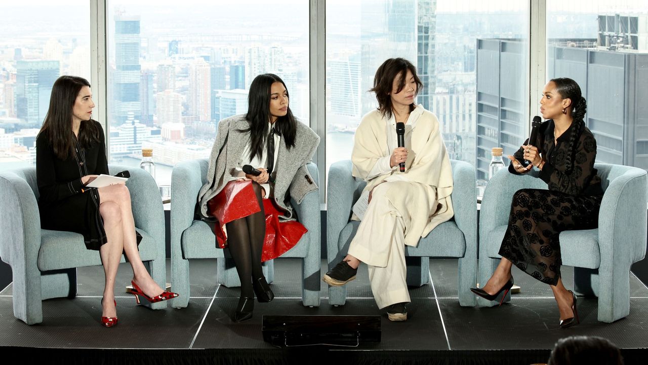 Sally Holmes, Aurora James, Angel Chang, and Kerry Washington 