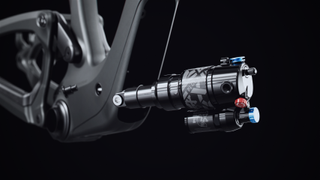 Internal rear shock setting on Bold Cycles Unplugged mountain bike