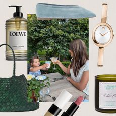 Judith Jones and her kids with a variety of mother's day gift ideas