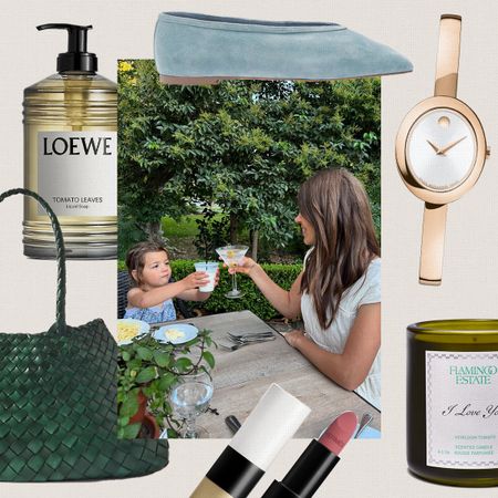 Judith Jones and her kids with a variety of mother's day gift ideas