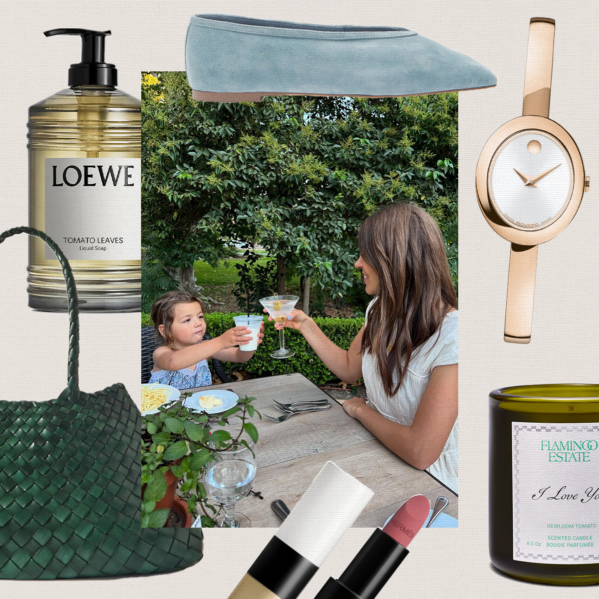Judith Jones and her kids with a variety of mother's day gift ideas