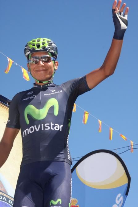 Nairo Quintana (Movistar) salutes the crowd