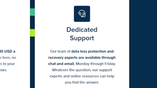 Crashplan's dedicated support pledge - chat and email, Monday to Friday