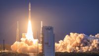 A United Launch Alliance Atlas V rocket lifts off from Florida&rsquo;s Cape Canaveral Space Force Station on May 29, 2026 carrying 29 satellites for the Amazon Leo broadband constellation.