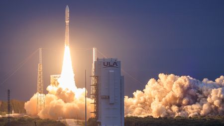 A United Launch Alliance Atlas V rocket lifts off from Florida&rsquo;s Cape Canaveral Space Force Station on May 29, 2026 carrying 29 satellites for the Amazon Leo broadband constellation.