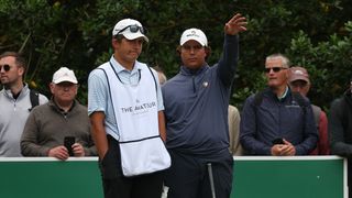 Aldrich Potgieter with his caddie at The Amateur