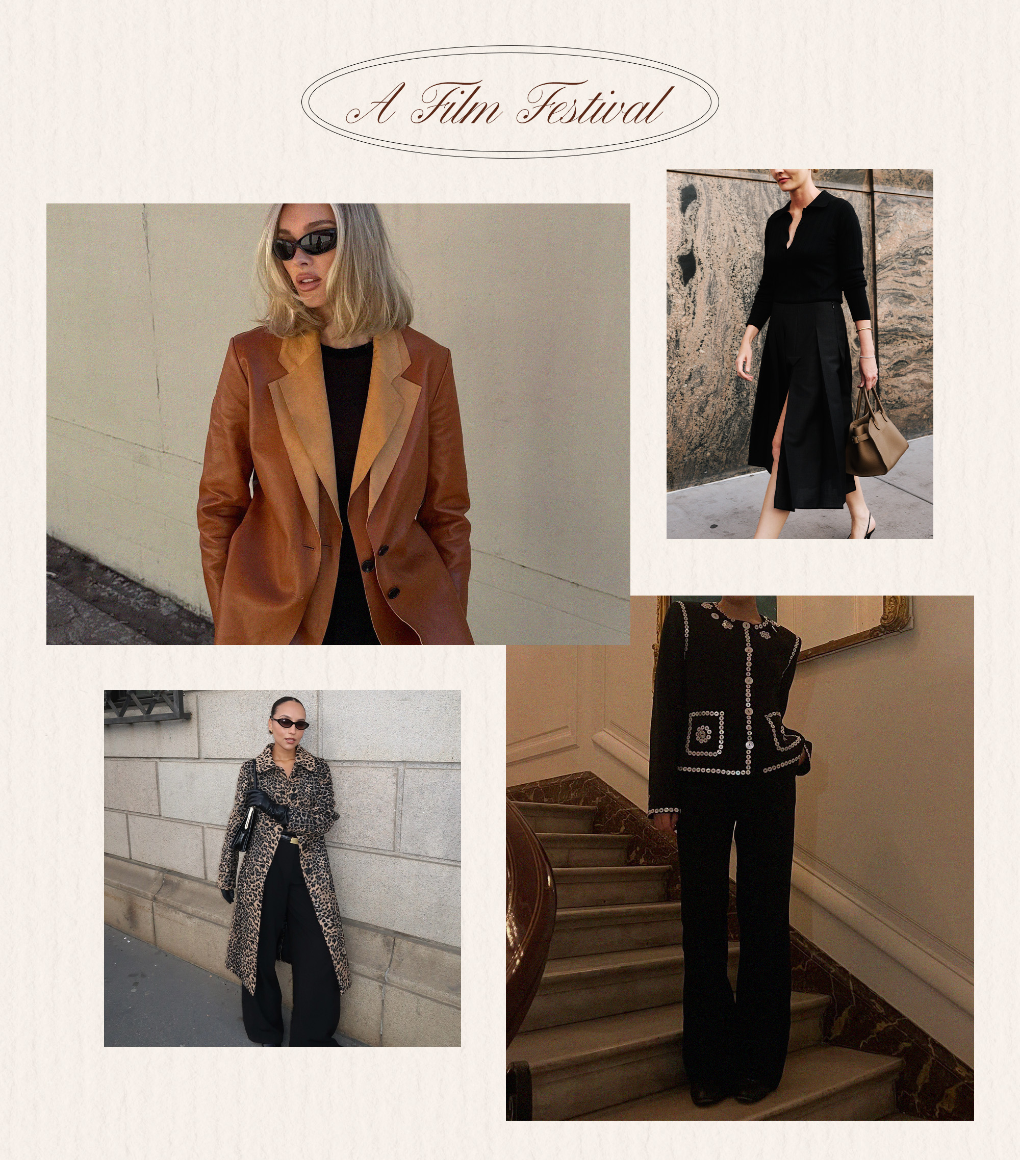 A collage of what to wear to the a film festival.