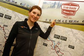 Elisa Longo Borghini at the launch of the women's Strade Bianche