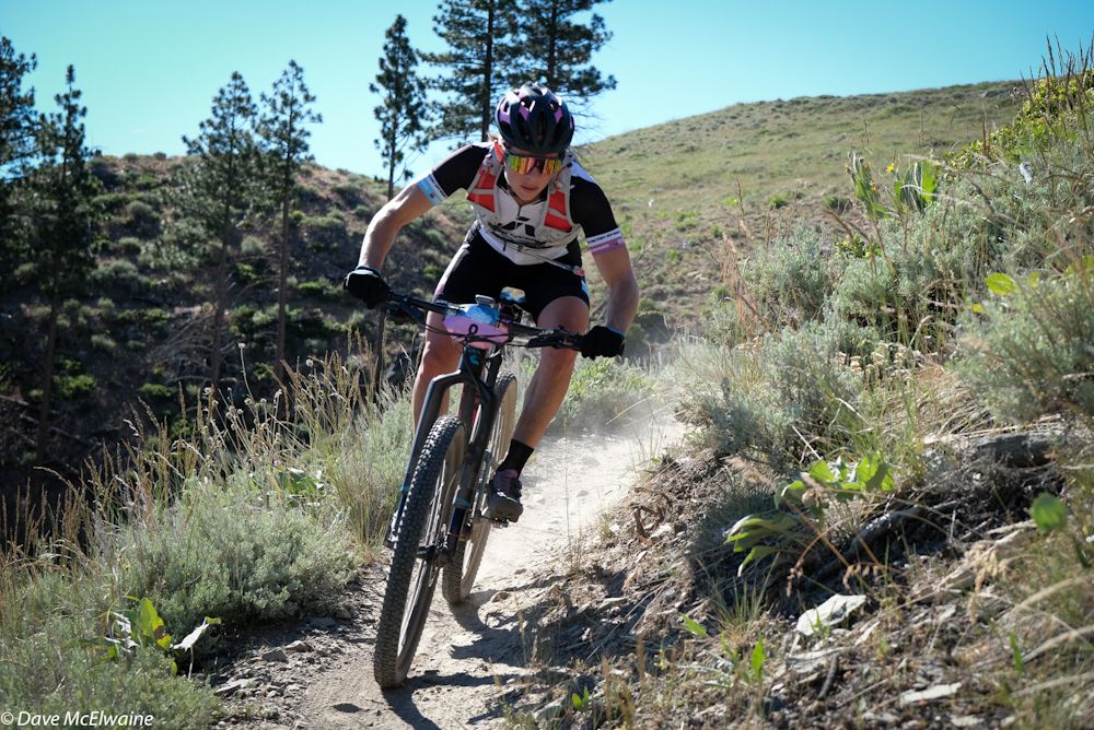 Serena Bishop Gordon (Liv Sram) descending Ash Canyon during lap one.