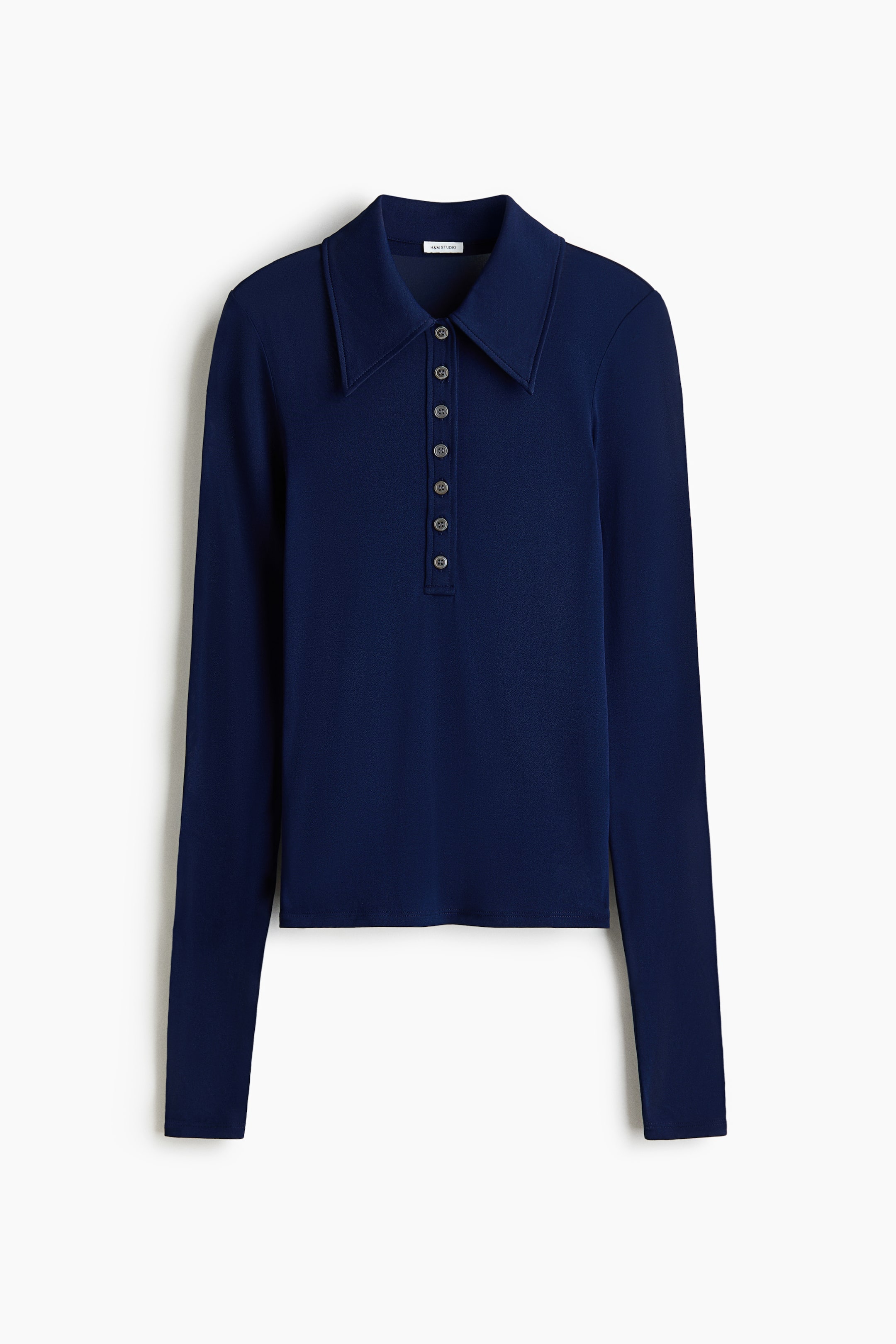 Silk-Blend Polo Shirt - Navy Blue