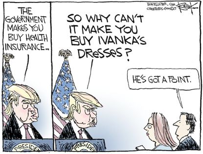 Political Cartoon U.S. Health Insurance Obamacare Ivanka Trump clothing