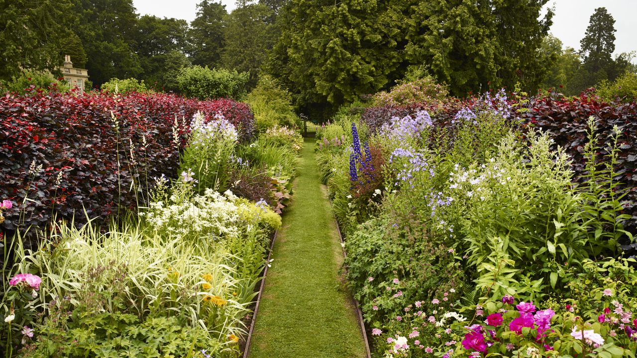 Monty Don’s grass cutting advice, pristine lawn in country garden