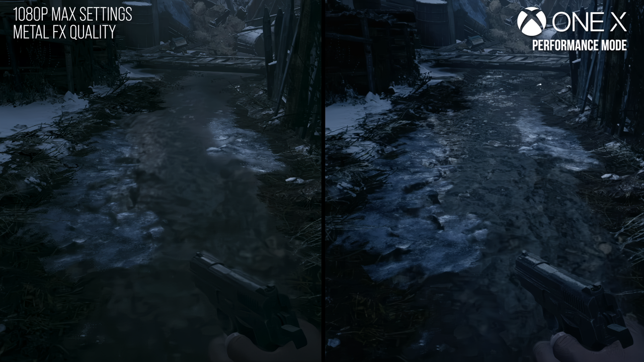 Digital Foundry reveals a key weakness of MetalFX: muddy reproduction of high-transparency water effects or high-detail, slow-moving foliage effects.