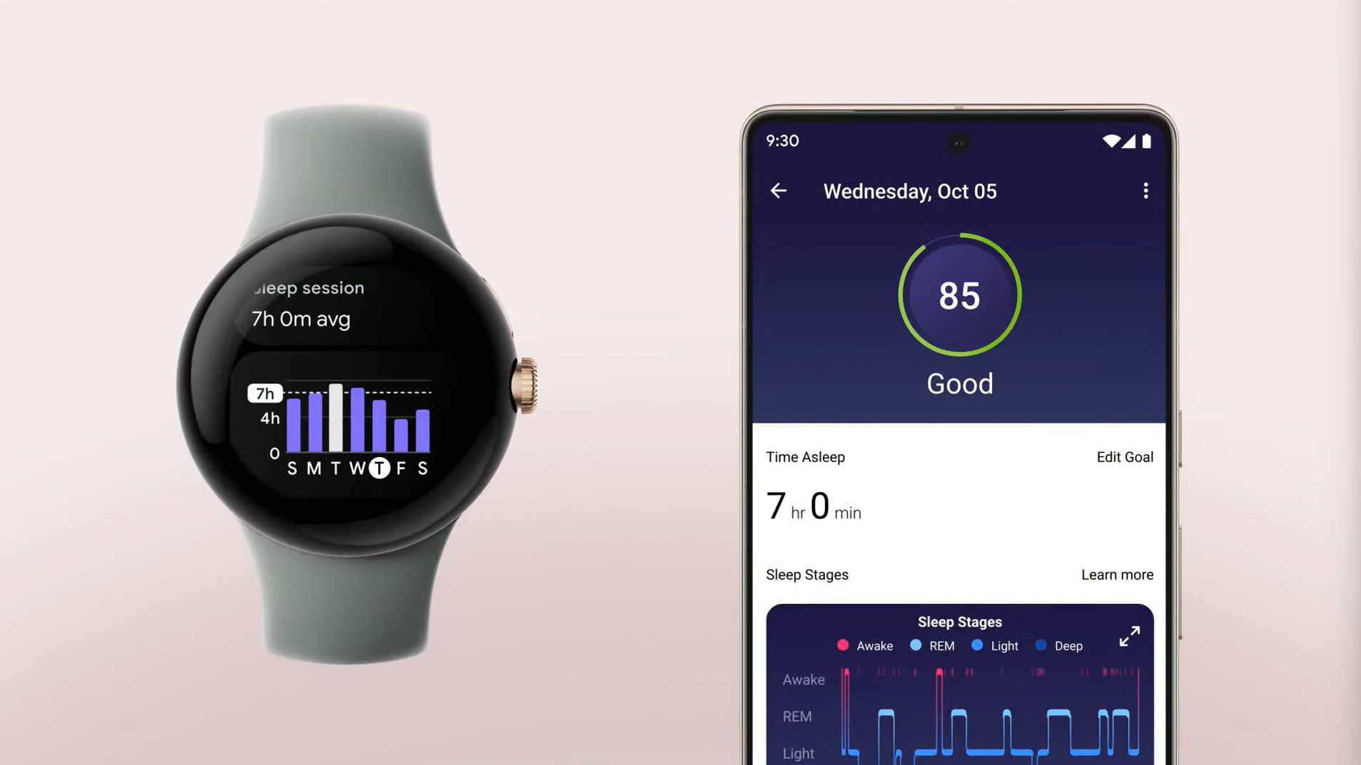 Fitbit app with Pixel Watch sleep tracking functionality at the Google Event Fall 2022