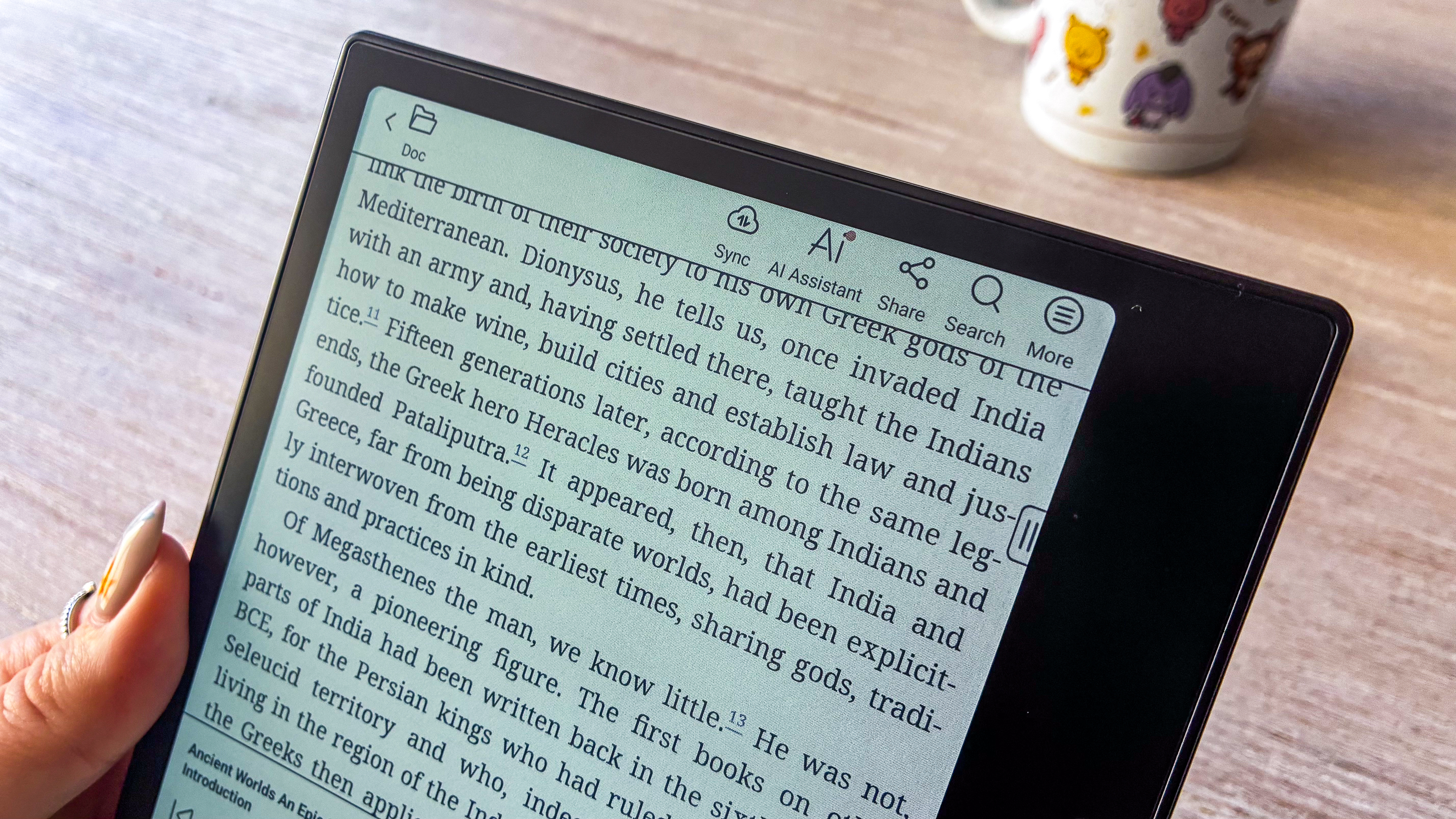 Submenus of the library app on the Boox Go Color 7 Gen II
