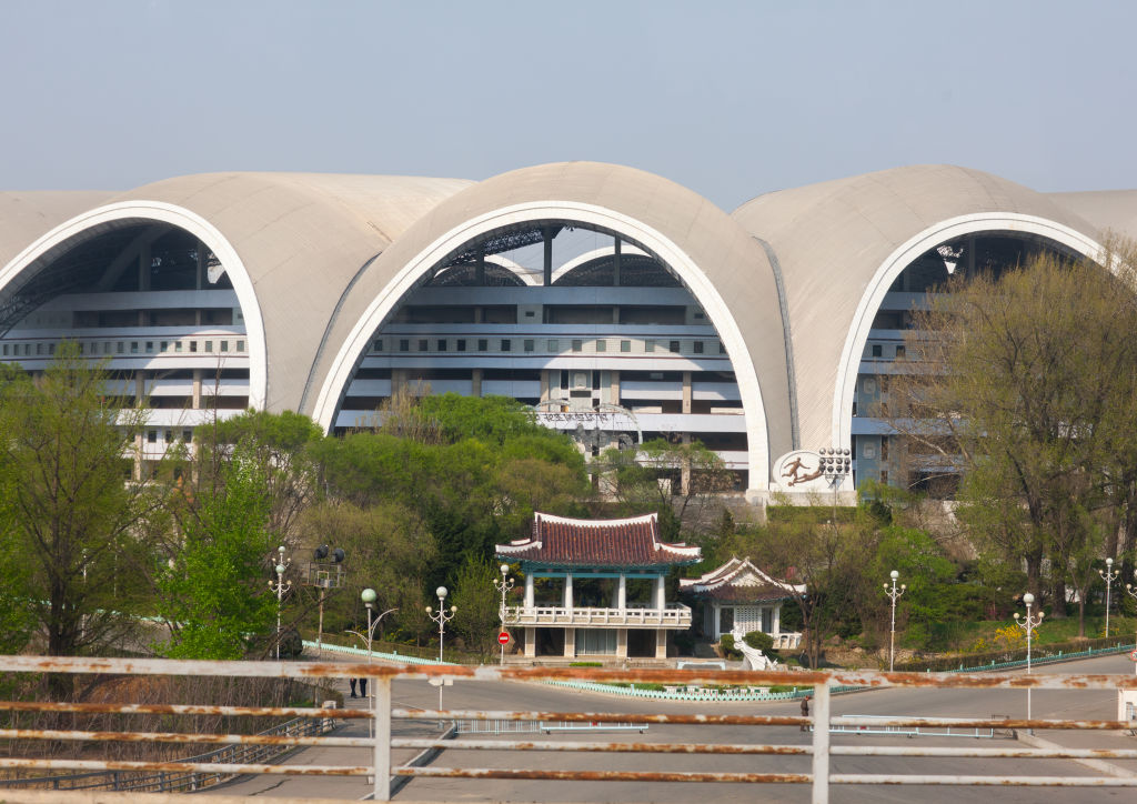 The exterior of North Korea's Rungrado 1st of May Stadium