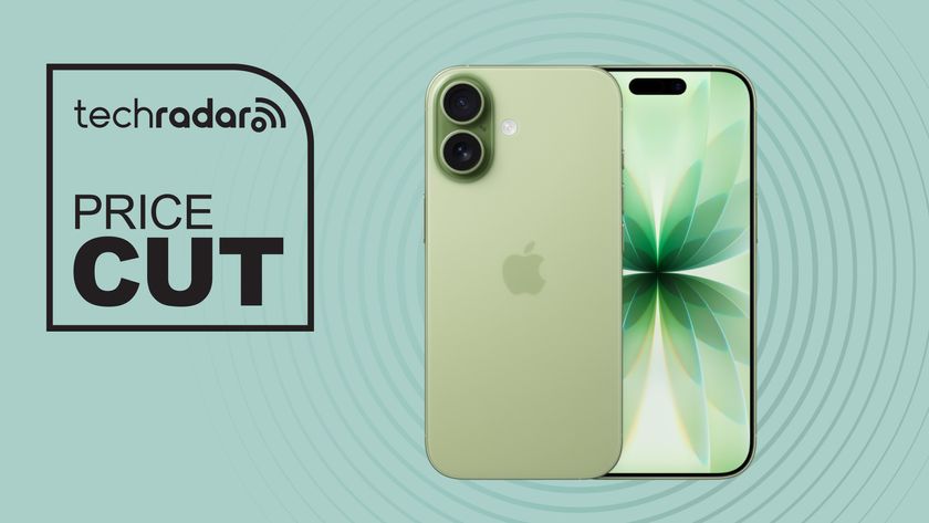 Apple iPhone 17 on green background with price cut text overlay