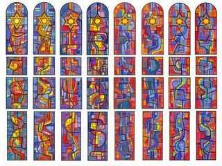Drawing of stained glass windows