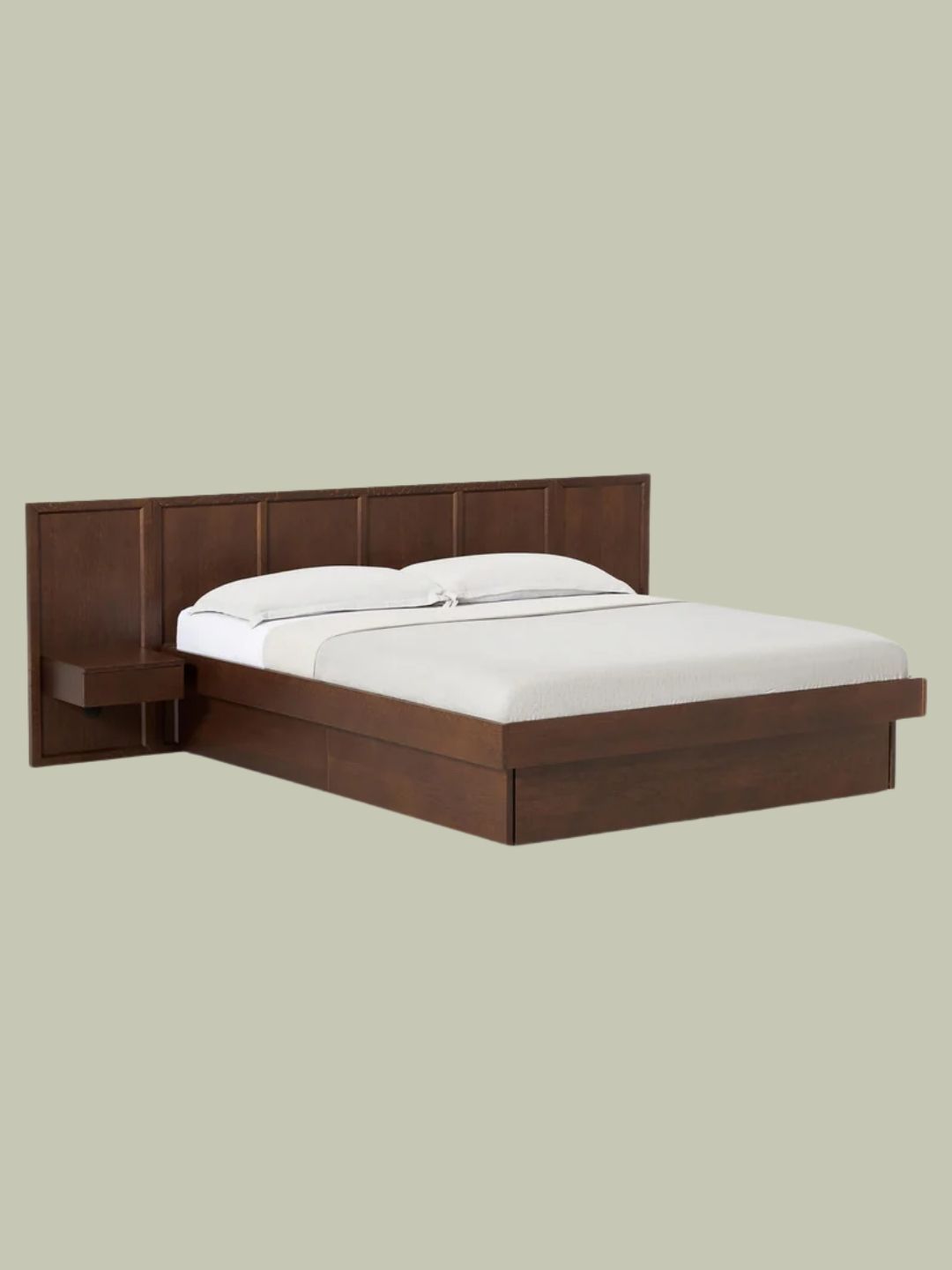 Westwing Collection, Wooden Bed Nanto With Drawers Tables and Headboard