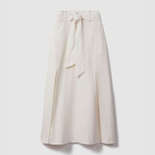 Abigail High Rise Linen Maxi Skirt Reiss