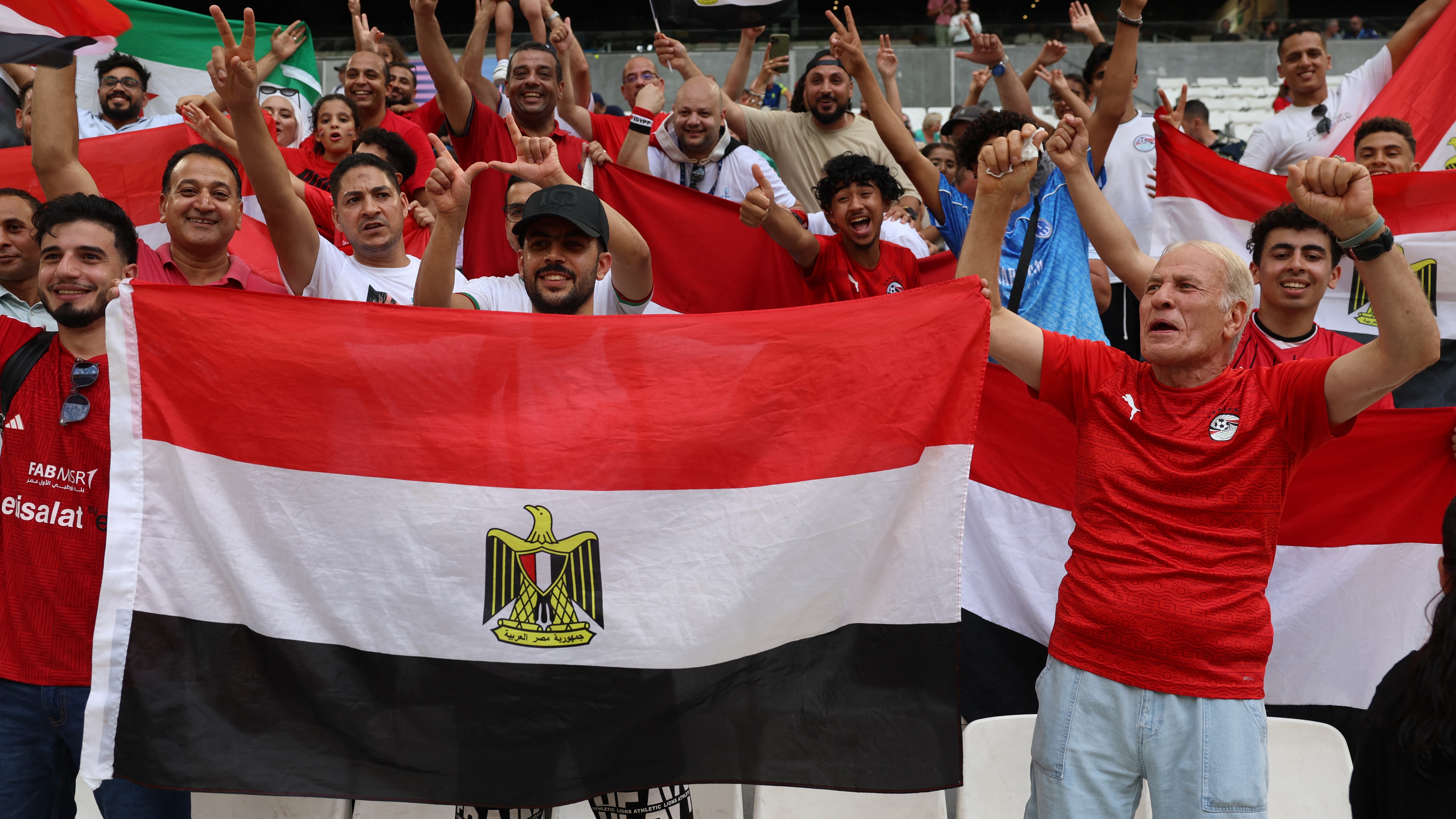 Egypt fans with their flag