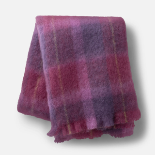 purple wool throw blanket