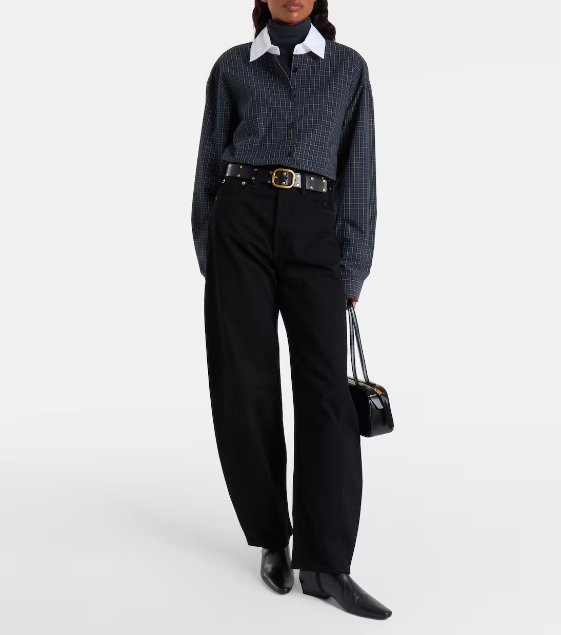 Agolde, Luna Pieced Mid-Rise Barrel-Leg Jeans