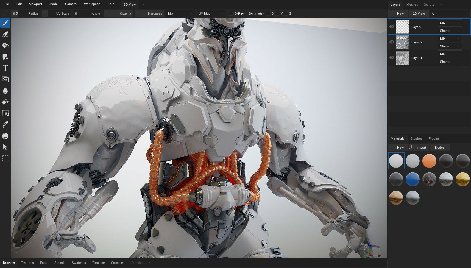 Screenshot from ArmorPaint texture app for 3D modelling