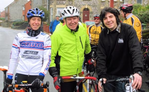 Can you tell we are related? Me, my dad and brother starting the ride from Black Bikes, Sheringham.
