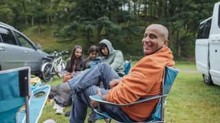 camping with teenagers: dad and kids