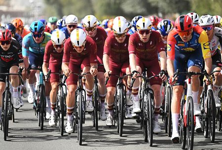 ABU DHABI, UNITED ARAB EMIRATES - FEBRUARY 16: Mark Stewart of Great Britain and Team Modern Adventure Pro Cycling (R) during the 8th UAE Tour 2026, Stage 1 a 144km stage from Madinat Zayed Majlis to Liwa Palace on February 16, 2026 in Abu Dhabi, United Arab Emirates. (Photo by Tim de Waele/Getty Images)