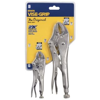 pack of two pliers in a yellow plastic see through packet with the handles free to feel