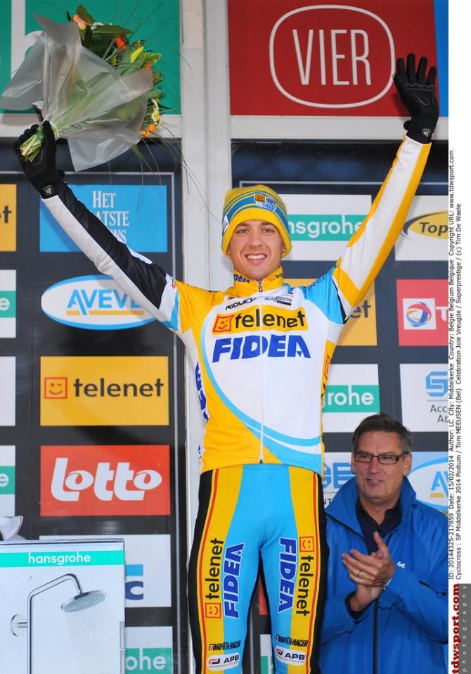 Tom Meeusen celebrating his win