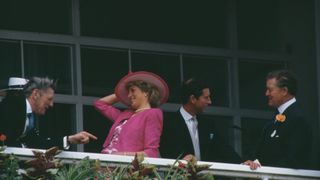Diana, Princess of Wales and Prince Charles during Derby Day at Epsom, UK, June 1987