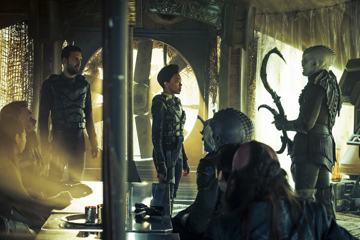 Michael Burnham (Sonequa Martin), center, has a really bad day in &quot;Star Trek: Discovery&quot; Episode 11, &quot;The Wolf Inside.&quot;