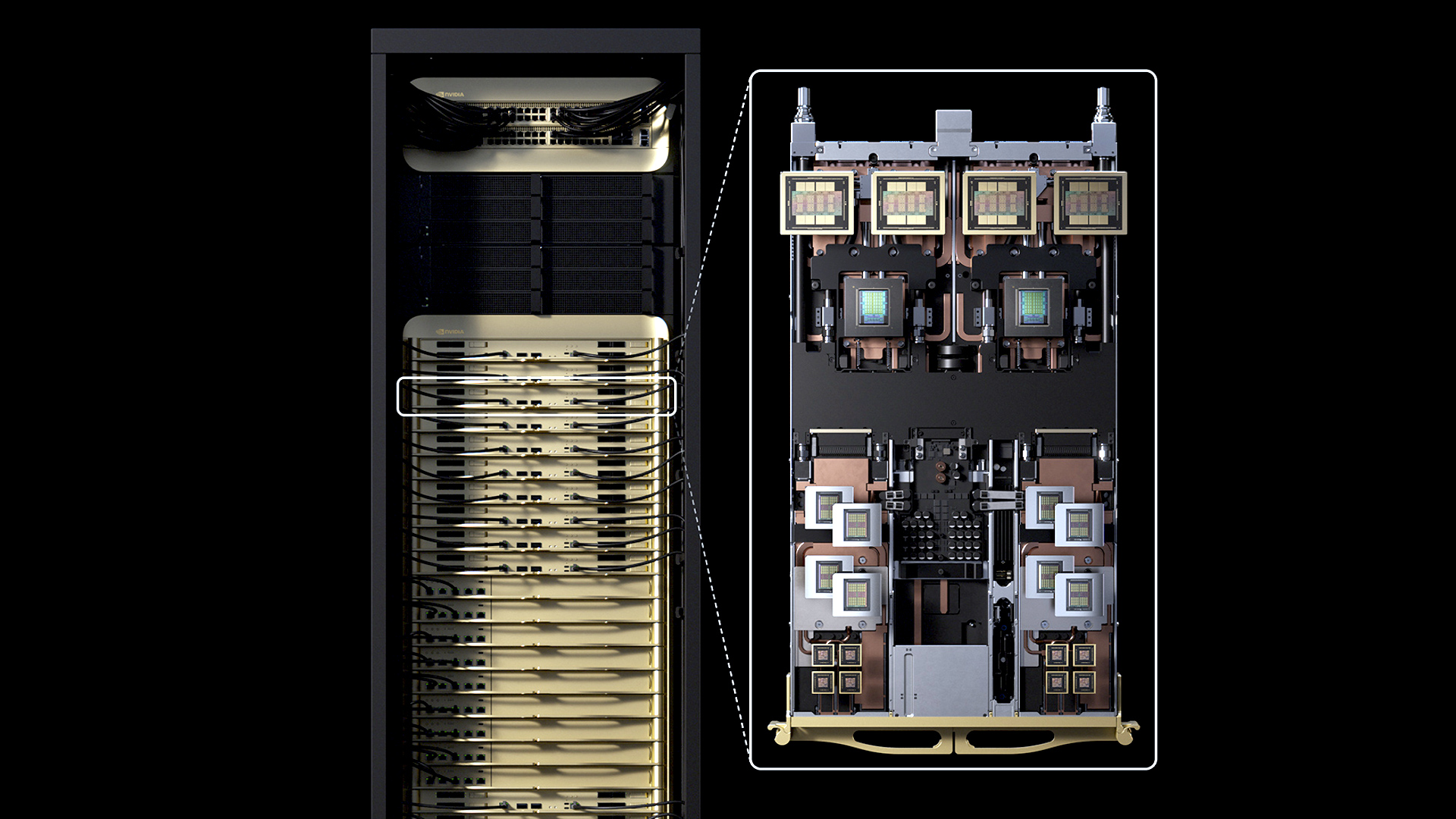 A promotional image for the Nvidia NVL144 CPX platform, with Nvidia Vera CPUs, Rubin GPUs, and Rubin CPX processors clearly shown