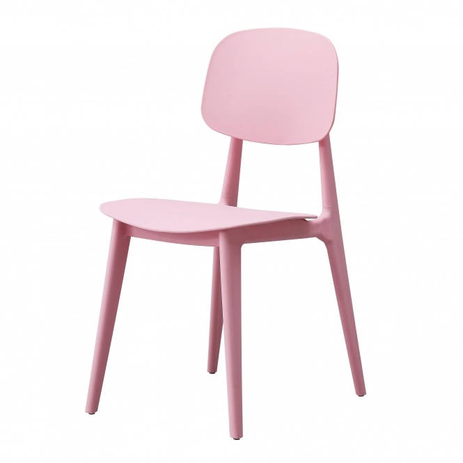 Fusion Living, Oslo Baby Pink Plastic Dining Chair