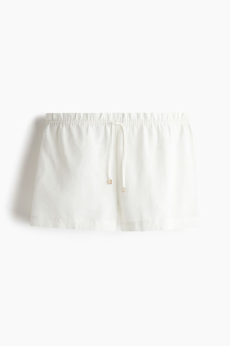 Linen-Blend Drawstring Shorts