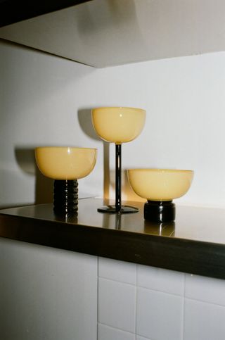 Goblet, wine glass and cordial glass from the ‘Small Matter: Form Glassware 001’