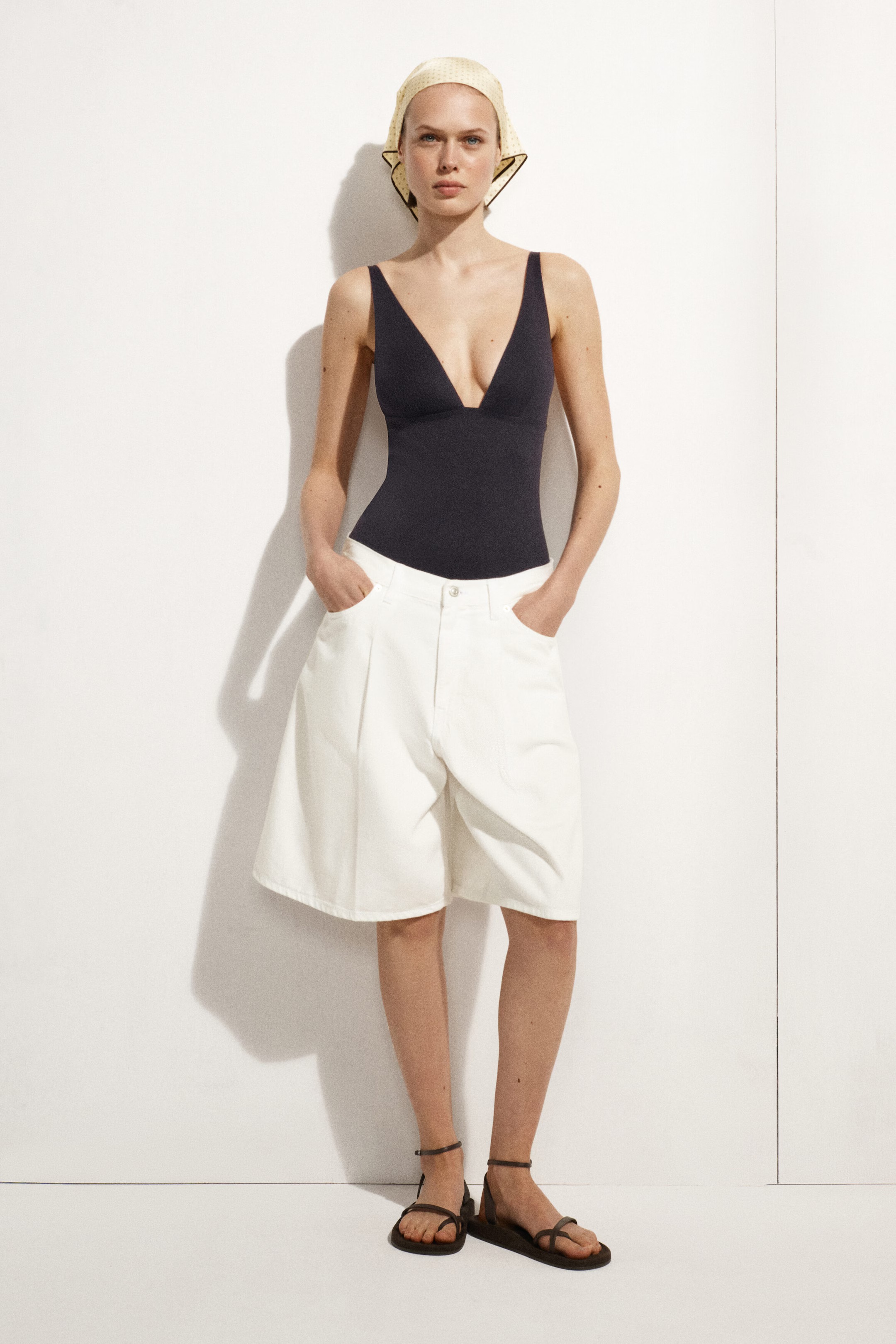 COS, Scoop Neck Ribbed Swimsuit