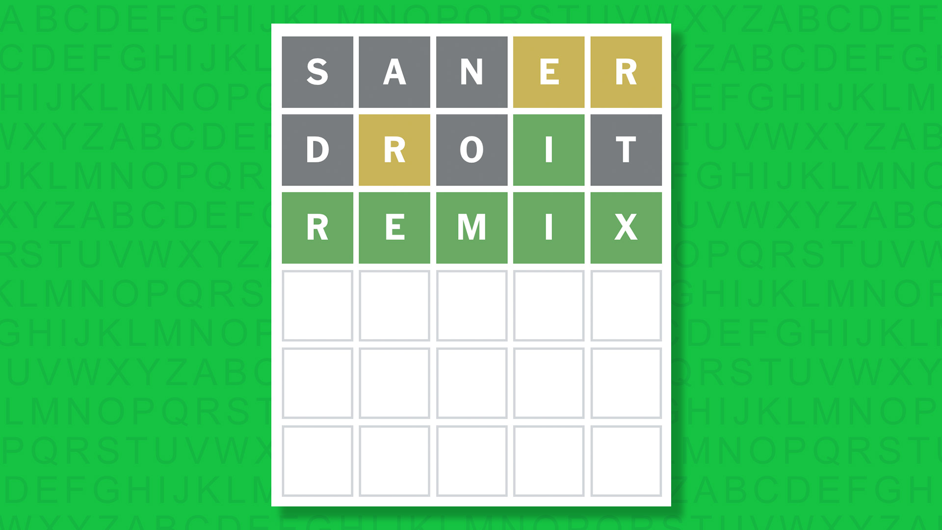 NYT Wordle answer for game 1900 on a green background