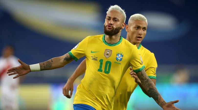 Neymar in action for Brazil