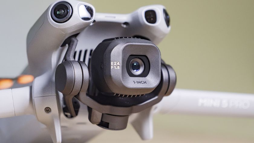 Close up of the DJI Mini 5 Pro's camera