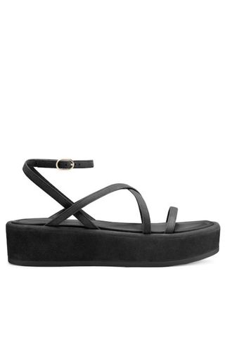 black platform sandals