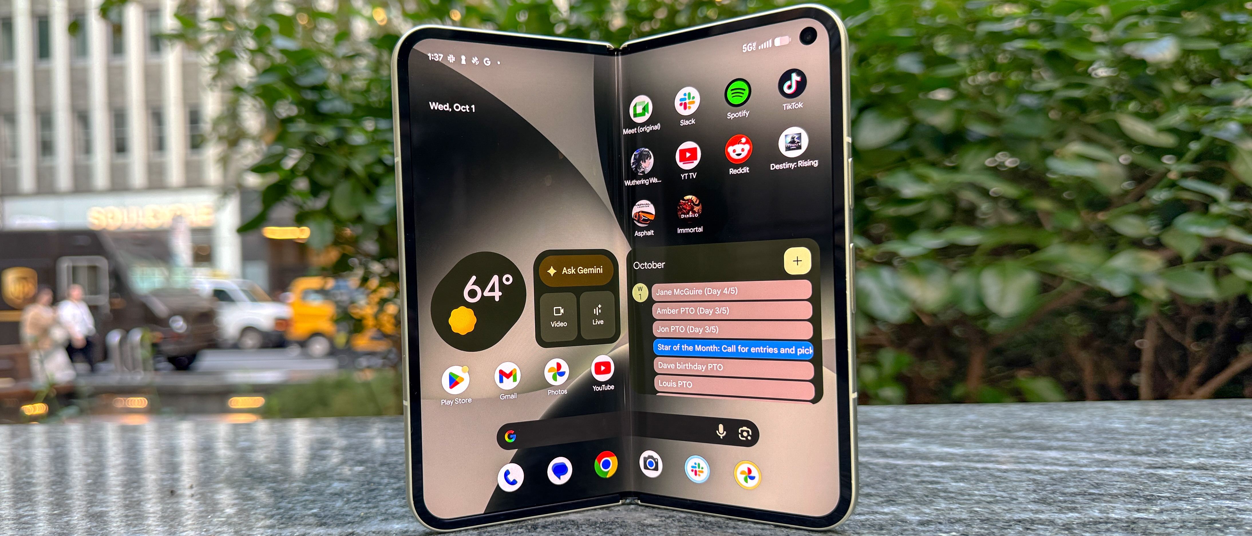 Pixel 10 Pro Fold shown in hand